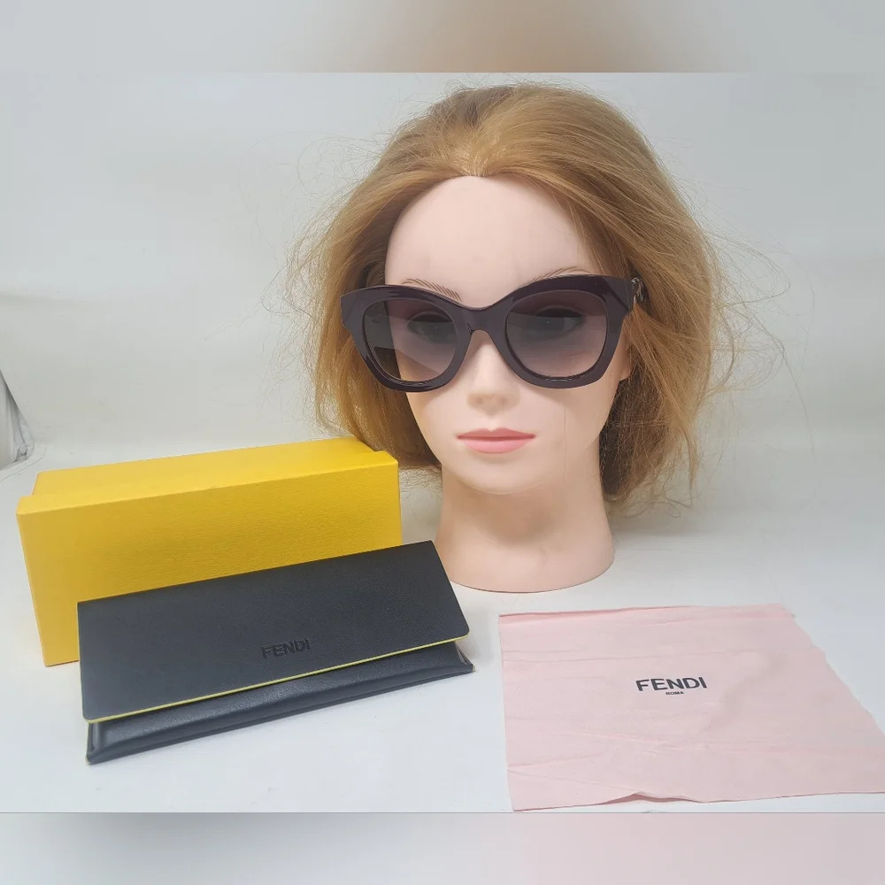 Fendi Womens Sunglasses Chromia Mauve Gradient Cat Eye FF0204/S 5ND/J8 48-23-140